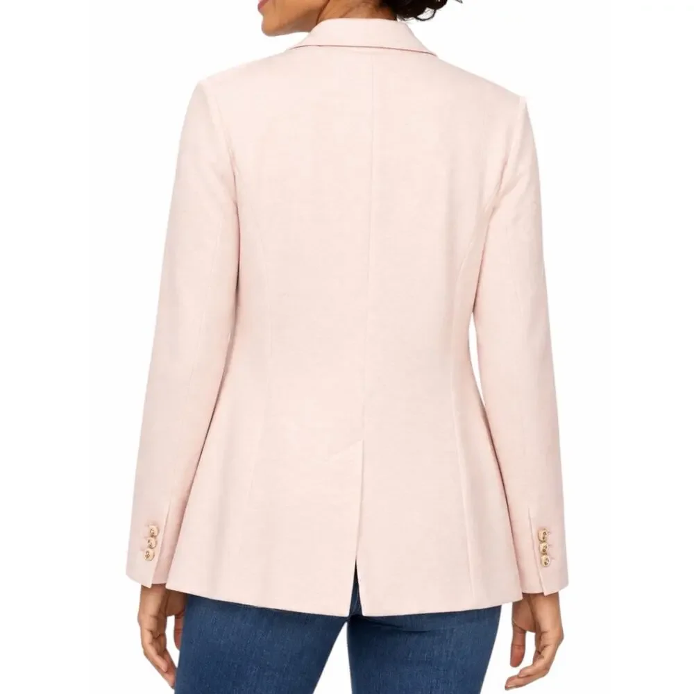 Talbots Easy Knit 2 Buttons Cotton Blend Blazer Jacket Light Pink Size 16